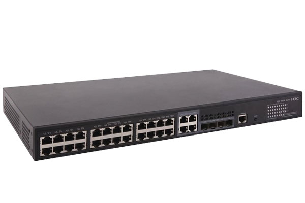 北京新华三（H3C）S5130S-28P-HPWR-EI企业级园区全千兆交换机28端口（24电口+4光口）高性能汇聚接入POE供电370W+新华三（H3C） 光模块-SFP-GE-多模模块-(850nm,0.55km,LC) SFP-GE-SX-MM850-D
